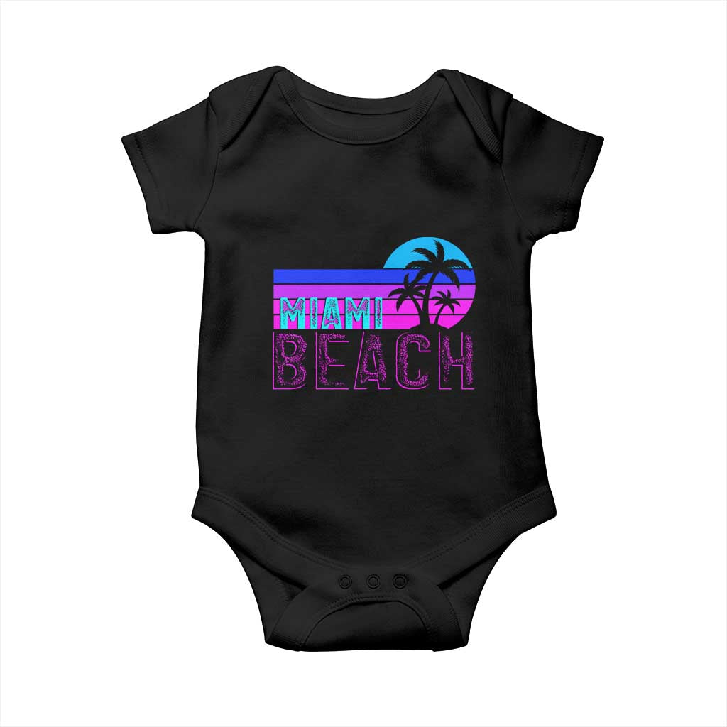 Vintage Miami Beach Baby Onesie Florida Proud Floridian Retro Palms Trees