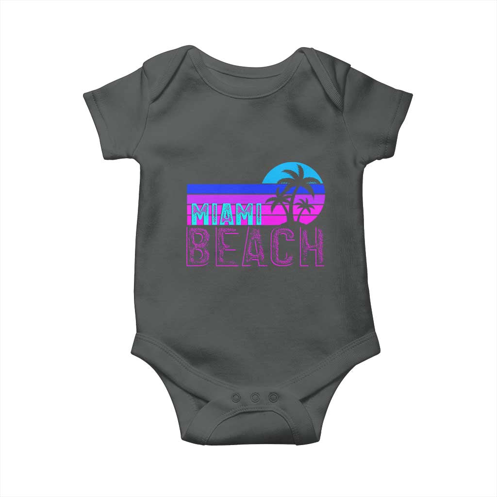 Vintage Miami Beach Baby Onesie Florida Proud Floridian Retro Palms Trees