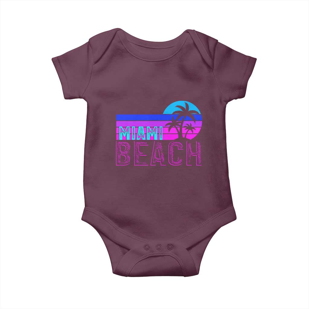 Vintage Miami Beach Baby Onesie Florida Proud Floridian Retro Palms Trees