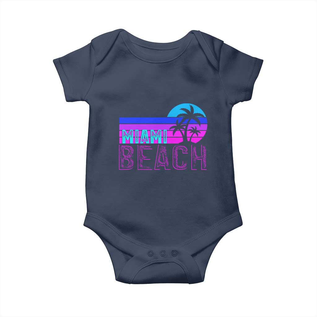 Vintage Miami Beach Baby Onesie Florida Proud Floridian Retro Palms Trees