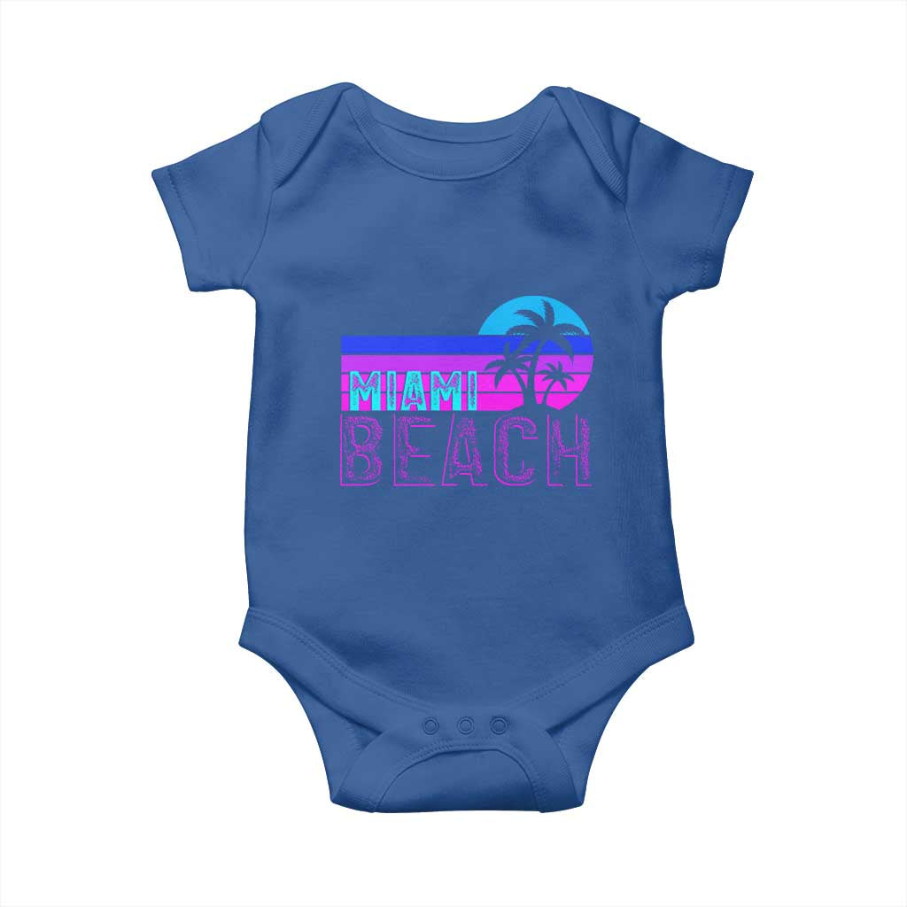 Vintage Miami Beach Baby Onesie Florida Proud Floridian Retro Palms Trees