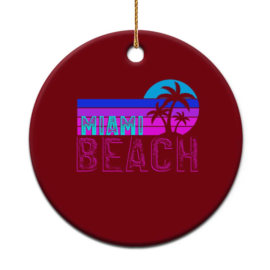 Vintage Miami Beach Ceramic Ornament Florida Proud Floridian Retro Palms Trees