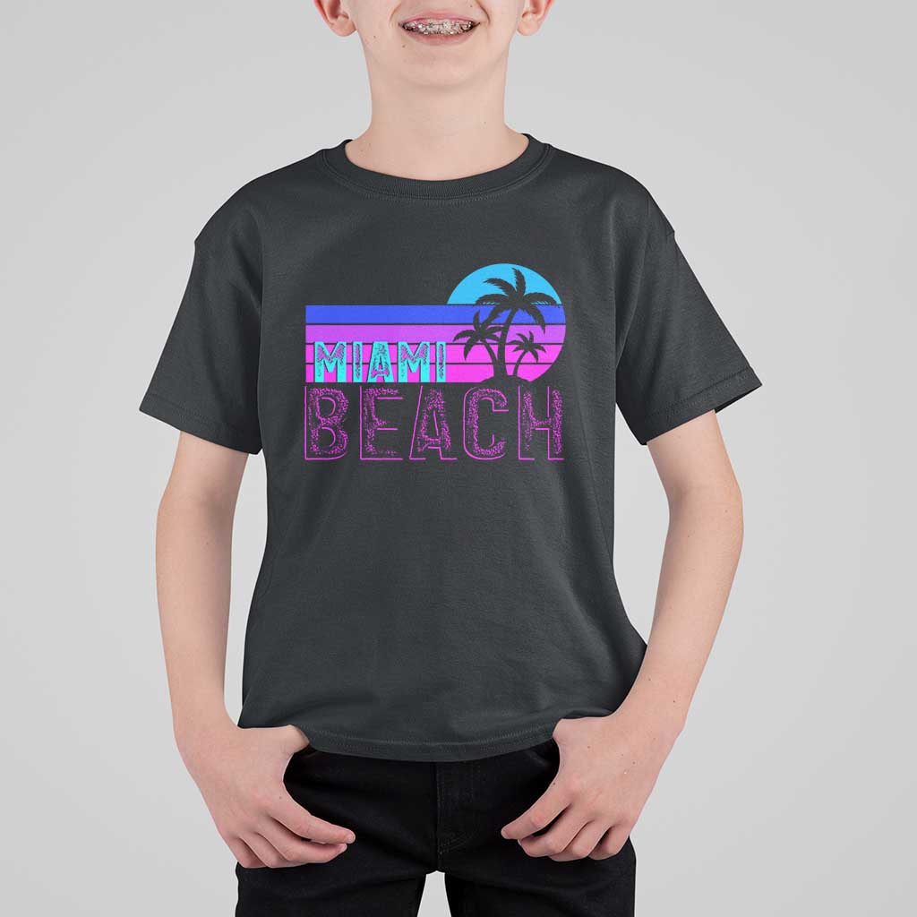 Vintage Miami Beach T Shirt For Kid Florida Proud Floridian Retro Palms Trees