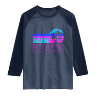 Vintage Miami Beach Raglan Shirt Florida Proud Floridian Retro Palms Trees