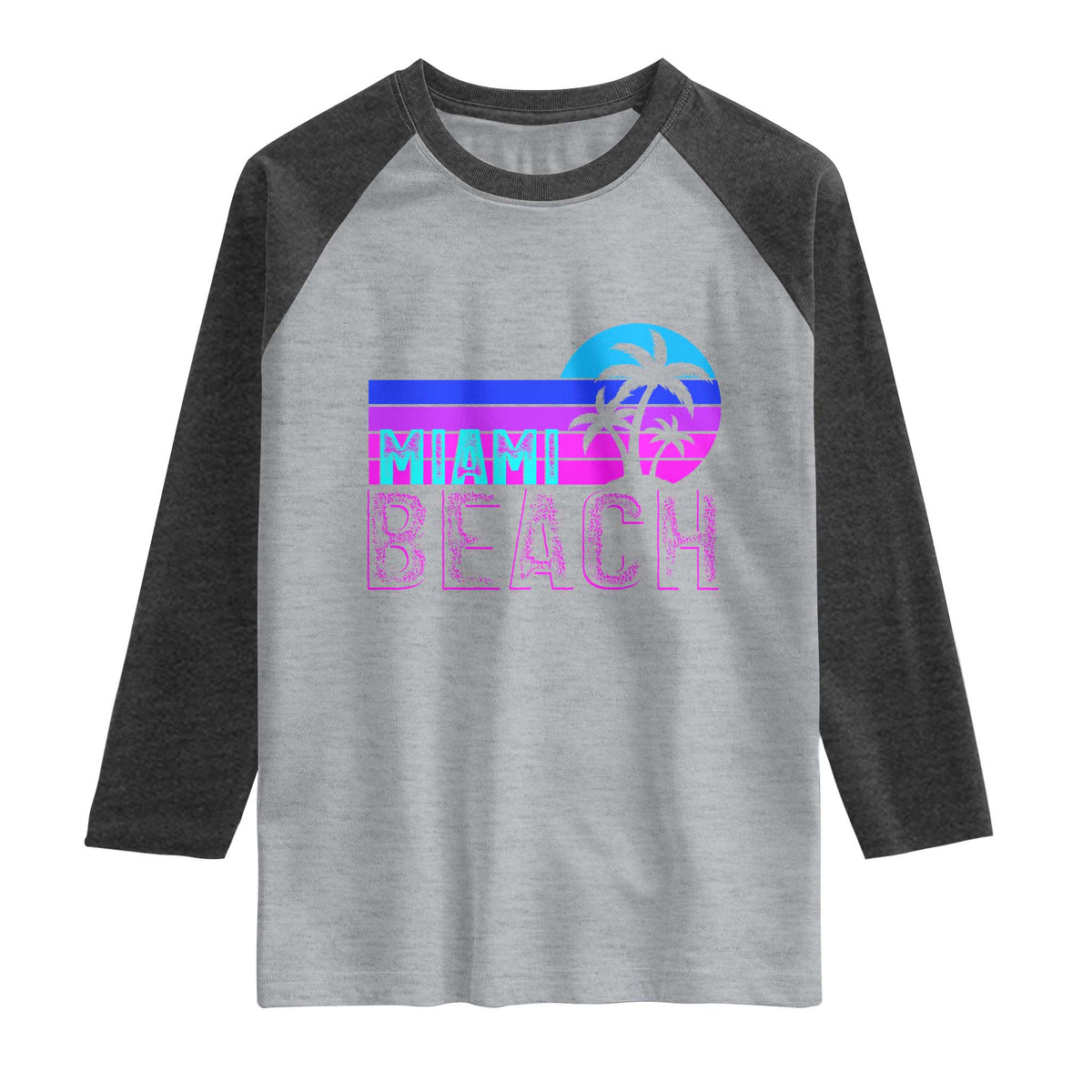 Vintage Miami Beach Raglan Shirt Florida Proud Floridian Retro Palms Trees