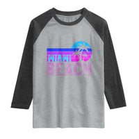 Vintage Miami Beach Raglan Shirt Florida Proud Floridian Retro Palms Trees