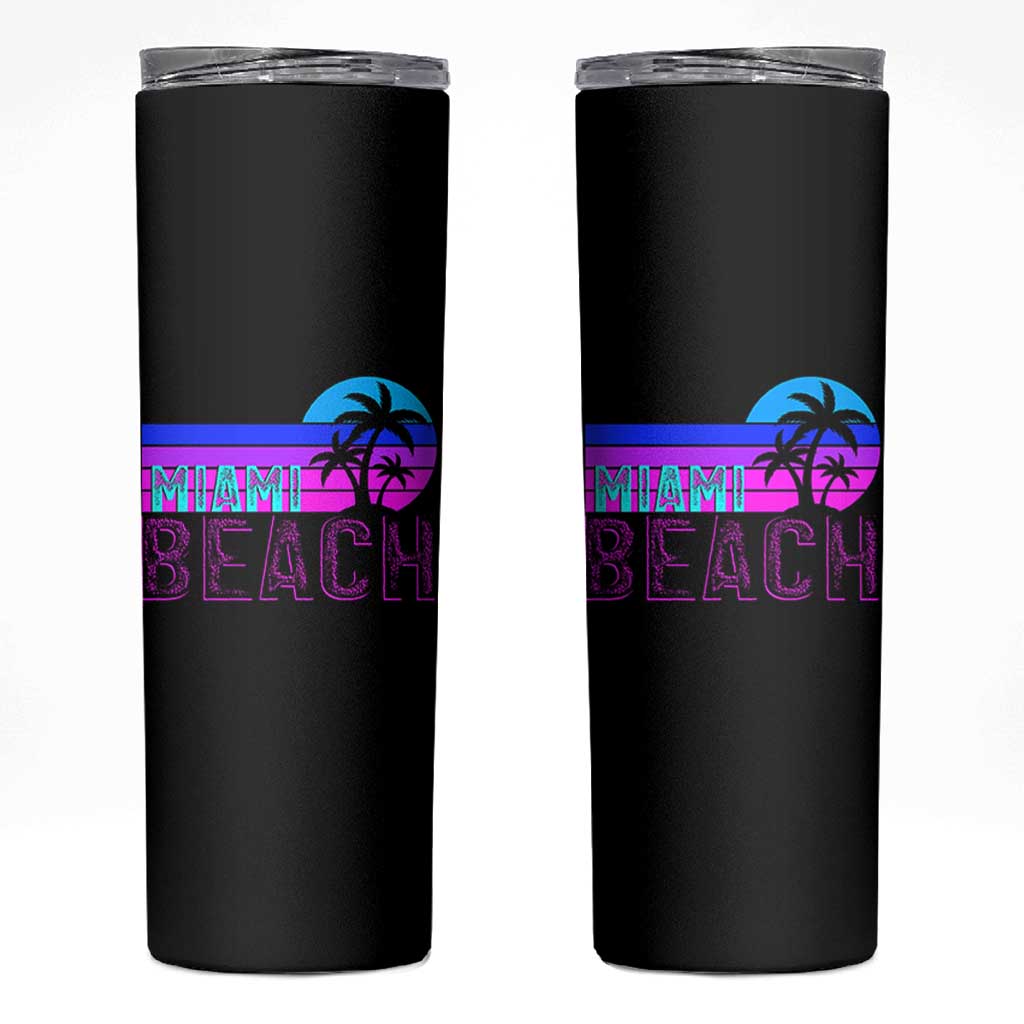 Vintage Miami Beach Skinny Tumbler Florida Proud Floridian Retro Palms Trees