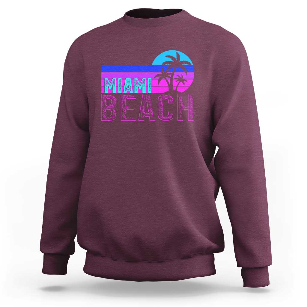 Vintage Miami Beach Sweatshirt Florida Proud Floridian Retro Palms Trees