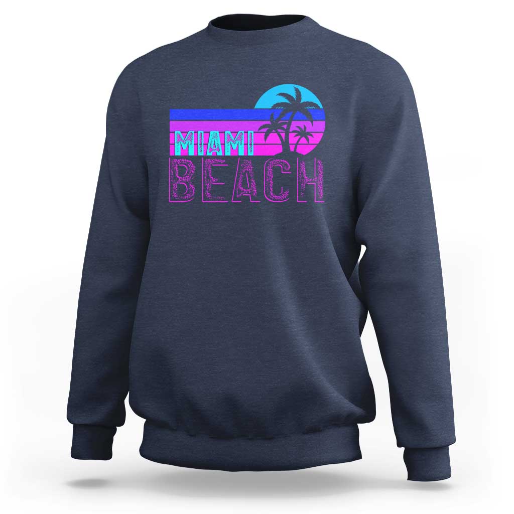 Vintage Miami Beach Sweatshirt Florida Proud Floridian Retro Palms Trees
