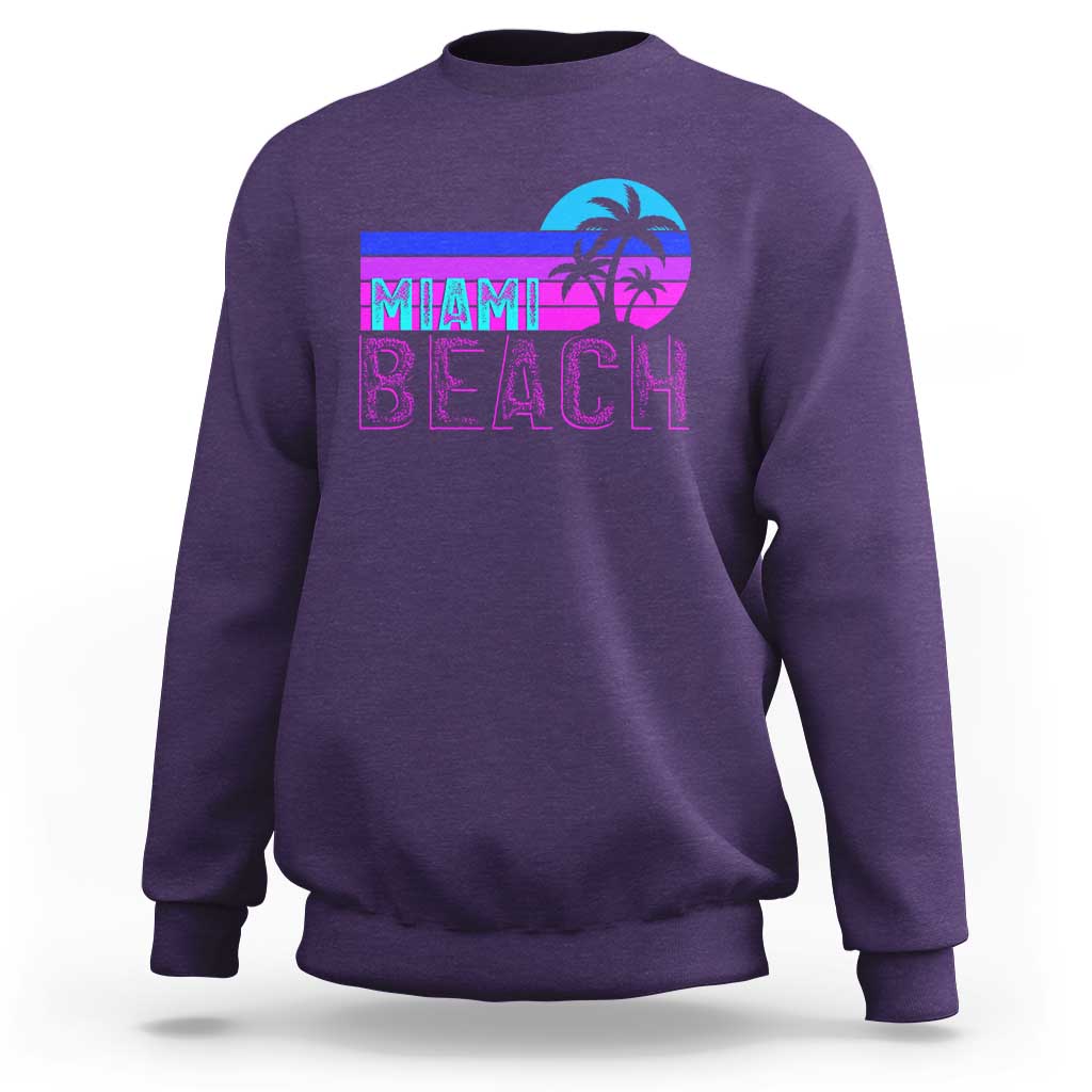 Vintage Miami Beach Sweatshirt Florida Proud Floridian Retro Palms Trees
