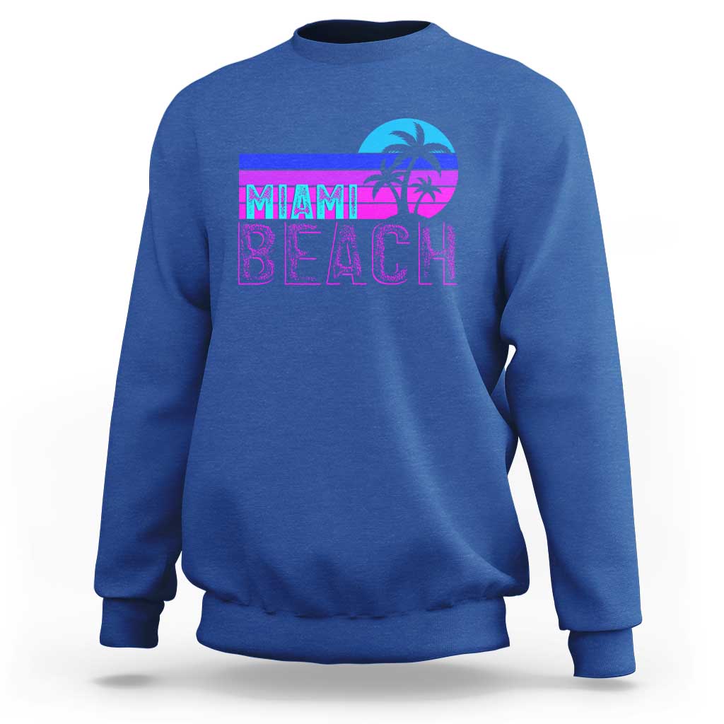 Vintage Miami Beach Sweatshirt Florida Proud Floridian Retro Palms Trees