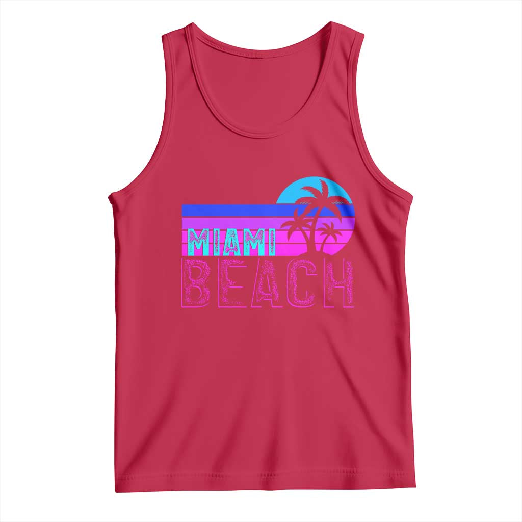 Vintage Miami Beach Tank Top Florida Proud Floridian Retro Palms Trees