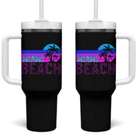 Vintage Miami Beach Tumbler With Handle Florida Proud Floridian Retro Palms Trees