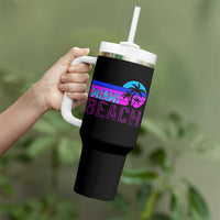 Vintage Miami Beach Tumbler With Handle Florida Proud Floridian Retro Palms Trees