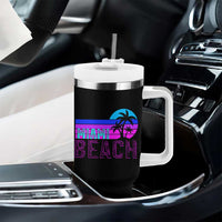 Vintage Miami Beach Tumbler With Handle Florida Proud Floridian Retro Palms Trees