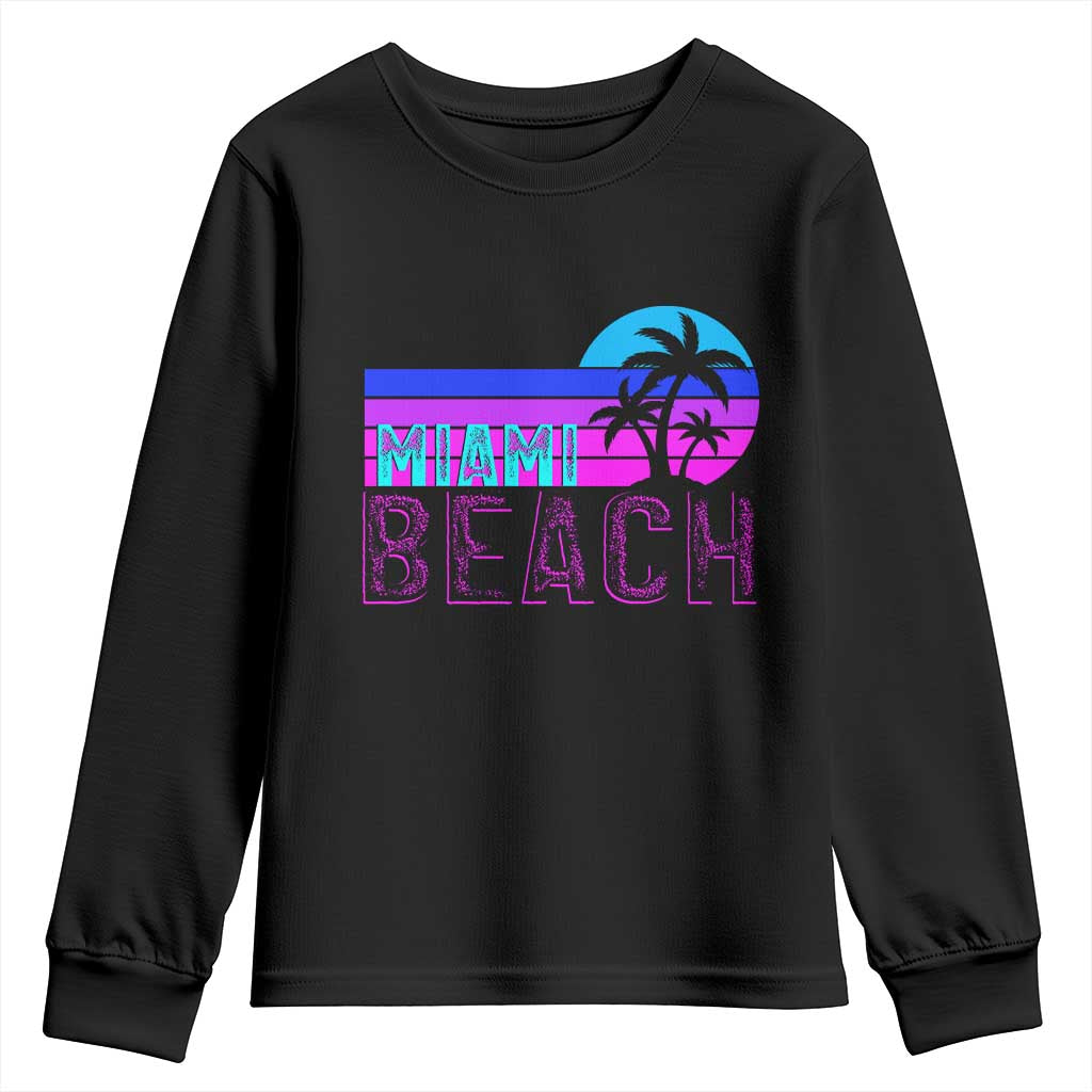 Vintage Miami Beach Youth Sweatshirt Florida Proud Floridian Retro Palms Trees
