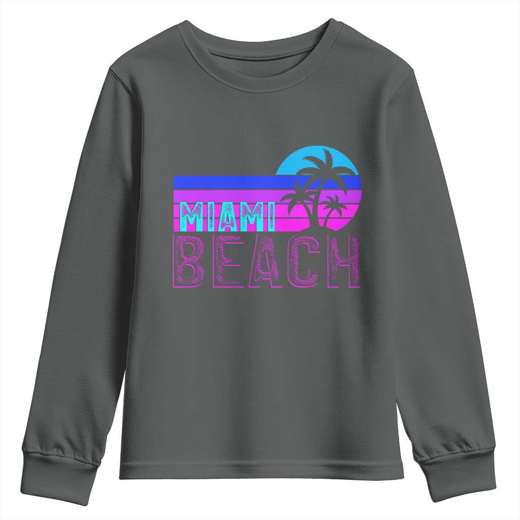 Vintage Miami Beach Youth Sweatshirt Florida Proud Floridian Retro Palms Trees