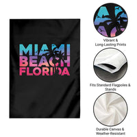 Miami Beach Florida Proud Garden Flag Floridian Retro Palms Trees