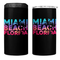 Miami Beach Florida Proud 4 in 1 Can Cooler Tumbler Floridian Retro Palms Trees