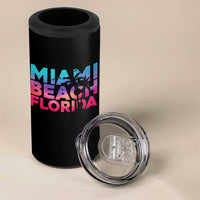Miami Beach Florida Proud 4 in 1 Can Cooler Tumbler Floridian Retro Palms Trees