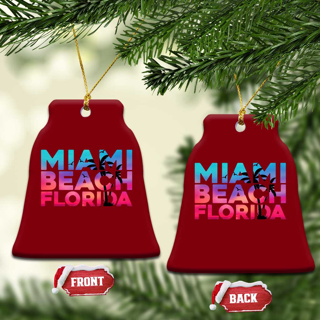 Miami Beach Florida Proud Ceramic Ornament Floridian Retro Palms Trees
