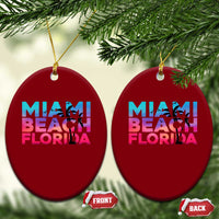 Miami Beach Florida Proud Ceramic Ornament Floridian Retro Palms Trees
