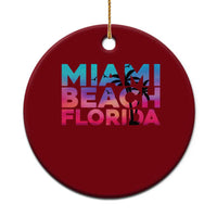Miami Beach Florida Proud Ceramic Ornament Floridian Retro Palms Trees