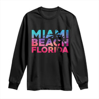 Miami Beach Florida Proud Long Sleeve Shirt Floridian Retro Palms Trees