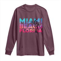 Miami Beach Florida Proud Long Sleeve Shirt Floridian Retro Palms Trees