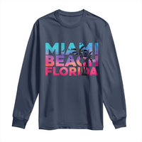 Miami Beach Florida Proud Long Sleeve Shirt Floridian Retro Palms Trees