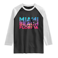 Miami Beach Florida Proud Raglan Shirt Floridian Retro Palms Trees