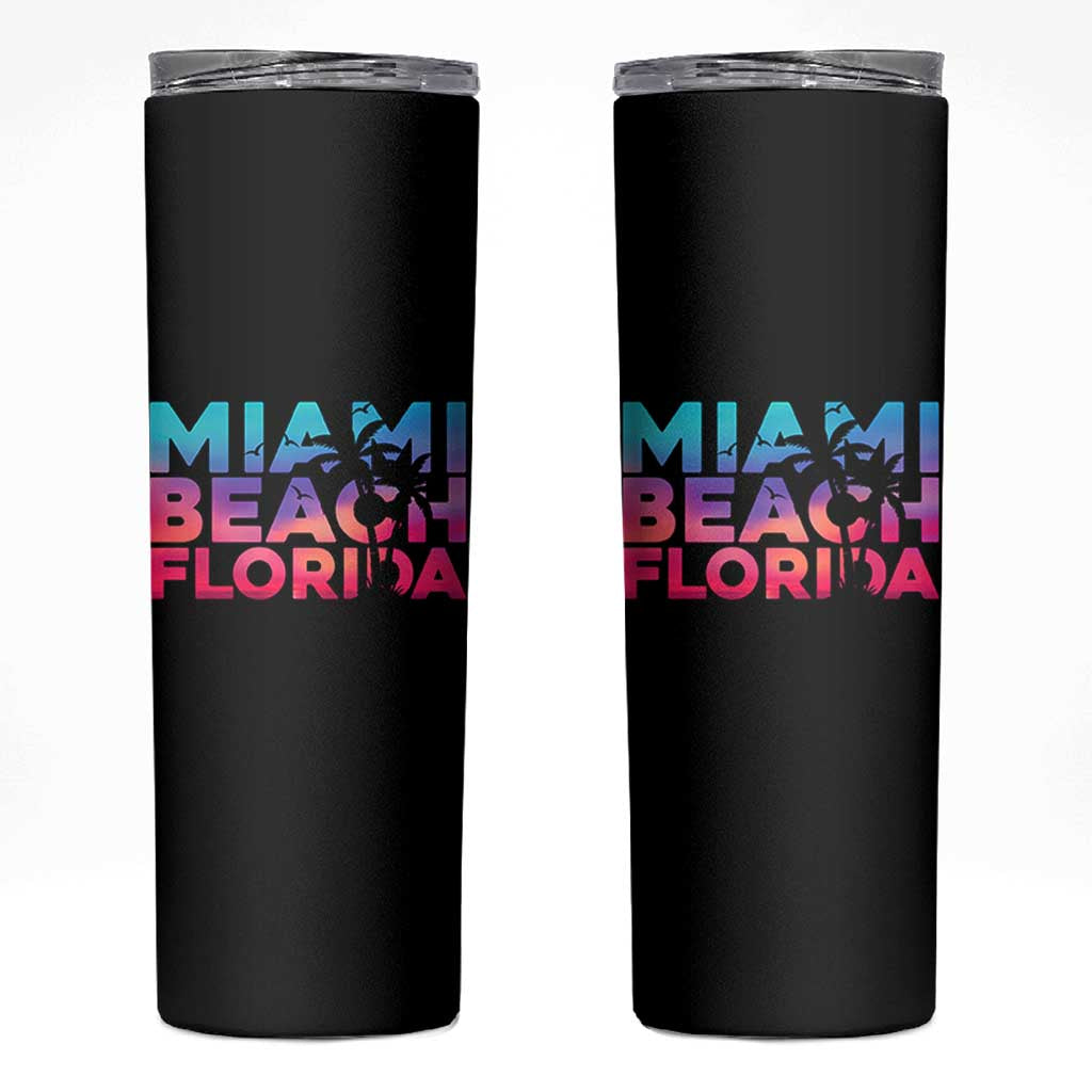 Miami Beach Florida Proud Skinny Tumbler Floridian Retro Palms Trees