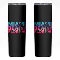 Miami Beach Florida Proud Skinny Tumbler Floridian Retro Palms Trees
