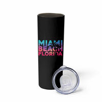 Miami Beach Florida Proud Skinny Tumbler Floridian Retro Palms Trees