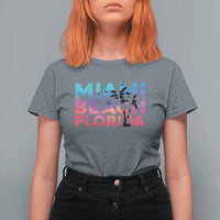 Miami Beach Florida Proud T Shirt For Women Floridian Retro Palms Trees