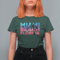 Miami Beach Florida Proud T Shirt For Women Floridian Retro Palms Trees