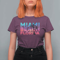 Miami Beach Florida Proud T Shirt For Women Floridian Retro Palms Trees