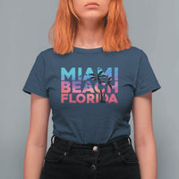 Miami Beach Florida Proud T Shirt For Women Floridian Retro Palms Trees