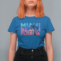Miami Beach Florida Proud T Shirt For Women Floridian Retro Palms Trees