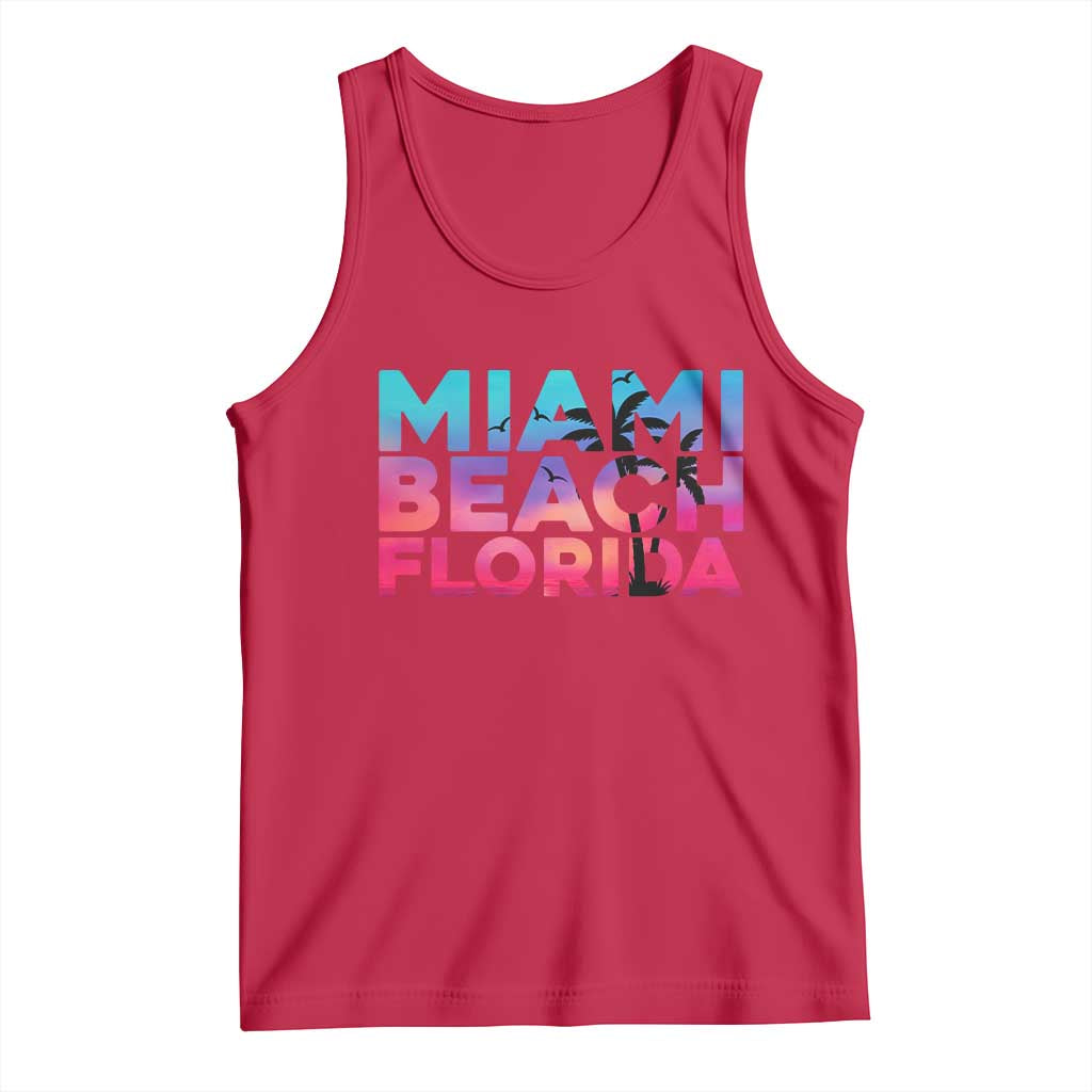 Miami Beach Florida Proud Tank Top Floridian Retro Palms Trees