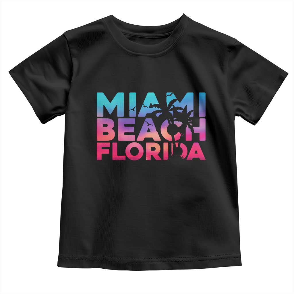 Miami Beach Florida Proud Toddler T Shirt Floridian Retro Palms Trees