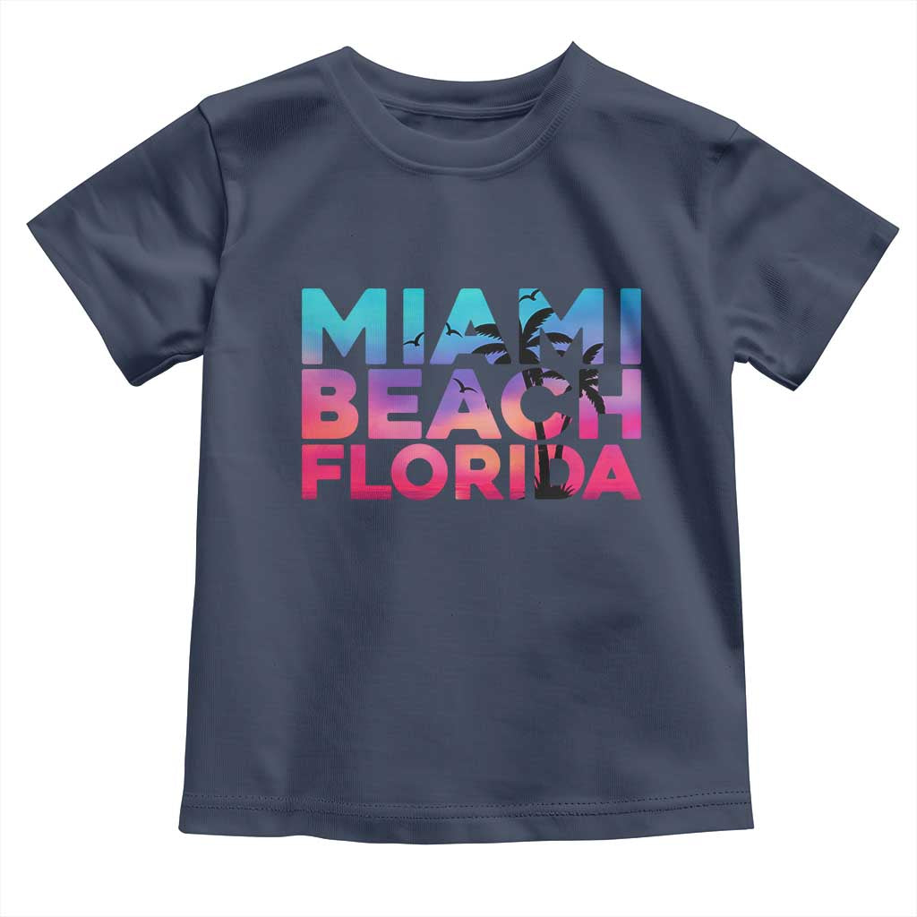 Miami Beach Florida Proud Toddler T Shirt Floridian Retro Palms Trees