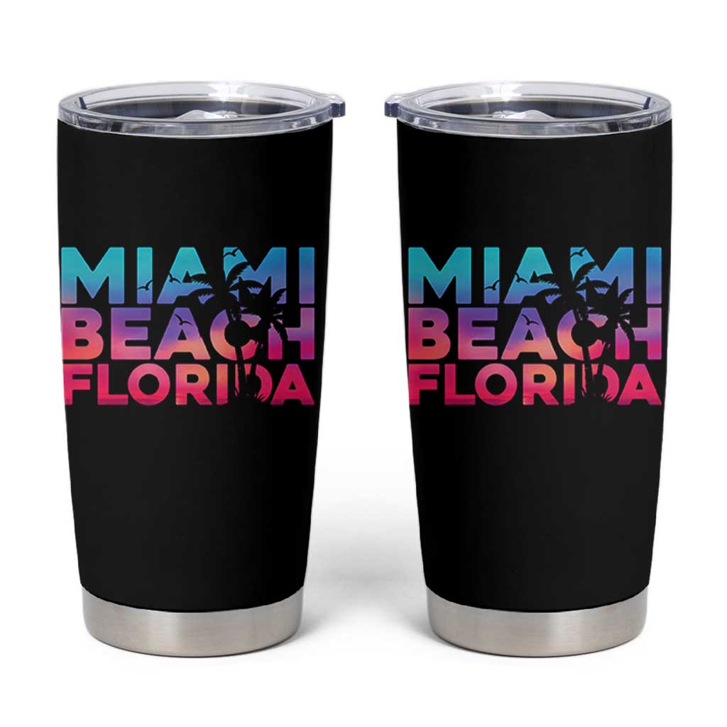 Miami Beach Florida Proud Tumbler Cup Floridian Retro Palms Trees