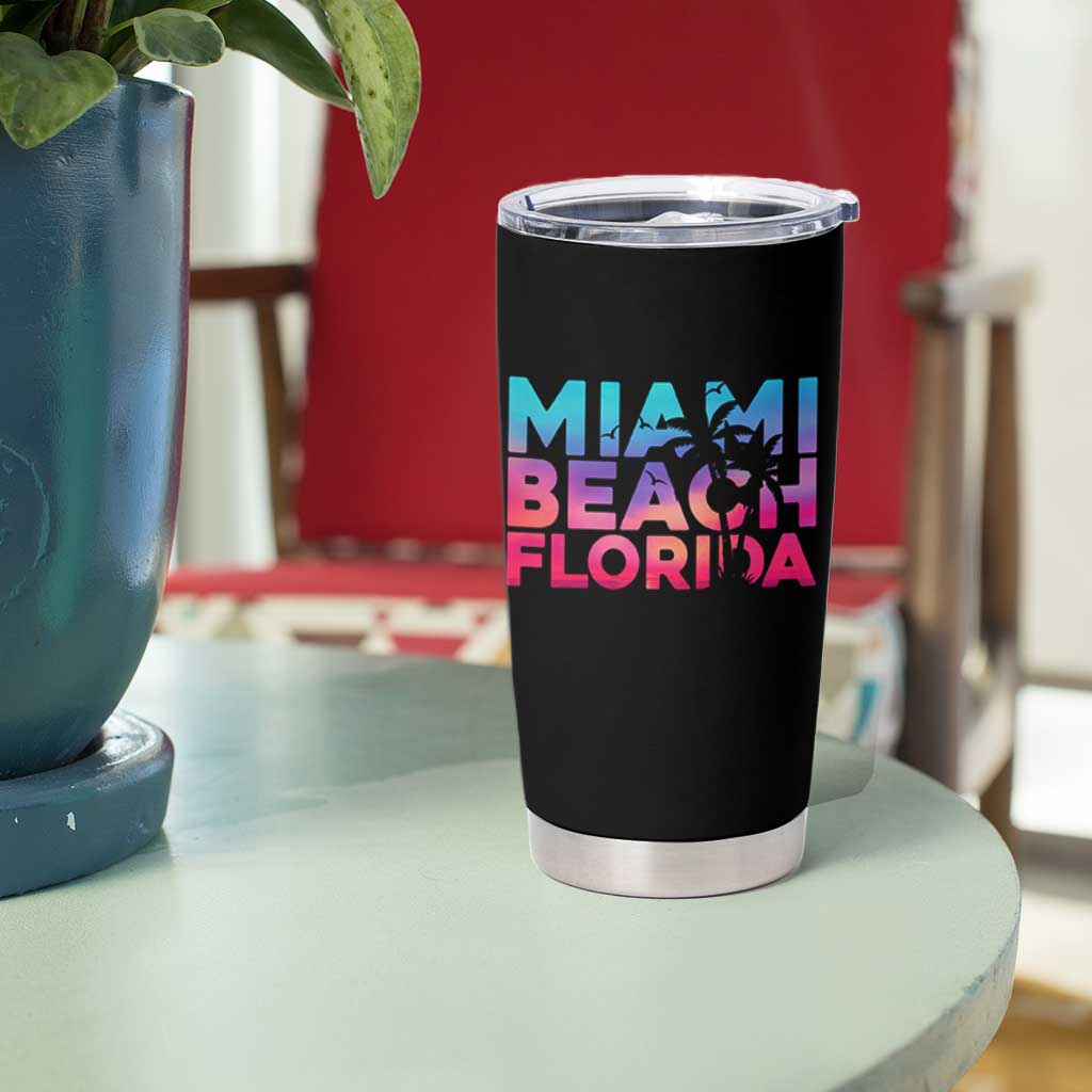 Miami Beach Florida Proud Tumbler Cup Floridian Retro Palms Trees