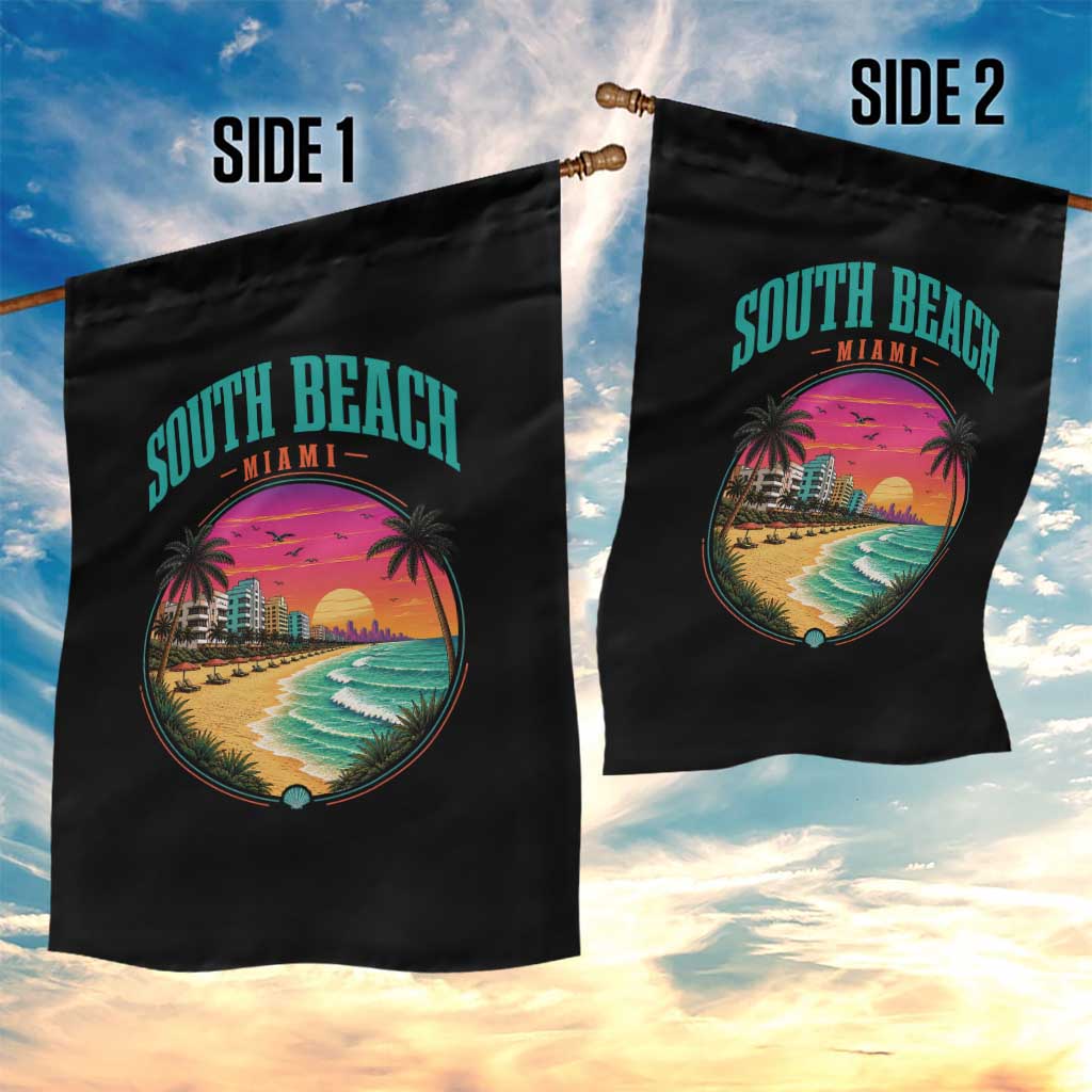 South Beach Miami Garden Flag Retro Florida USA Souvenir Gift