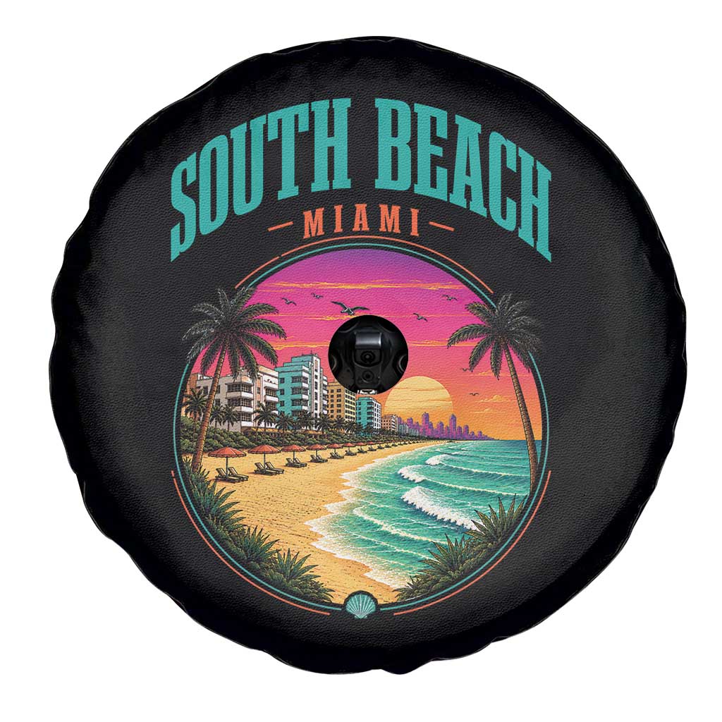South Beach Miami Spare Tire Cover Retro Florida USA Souvenir Gift