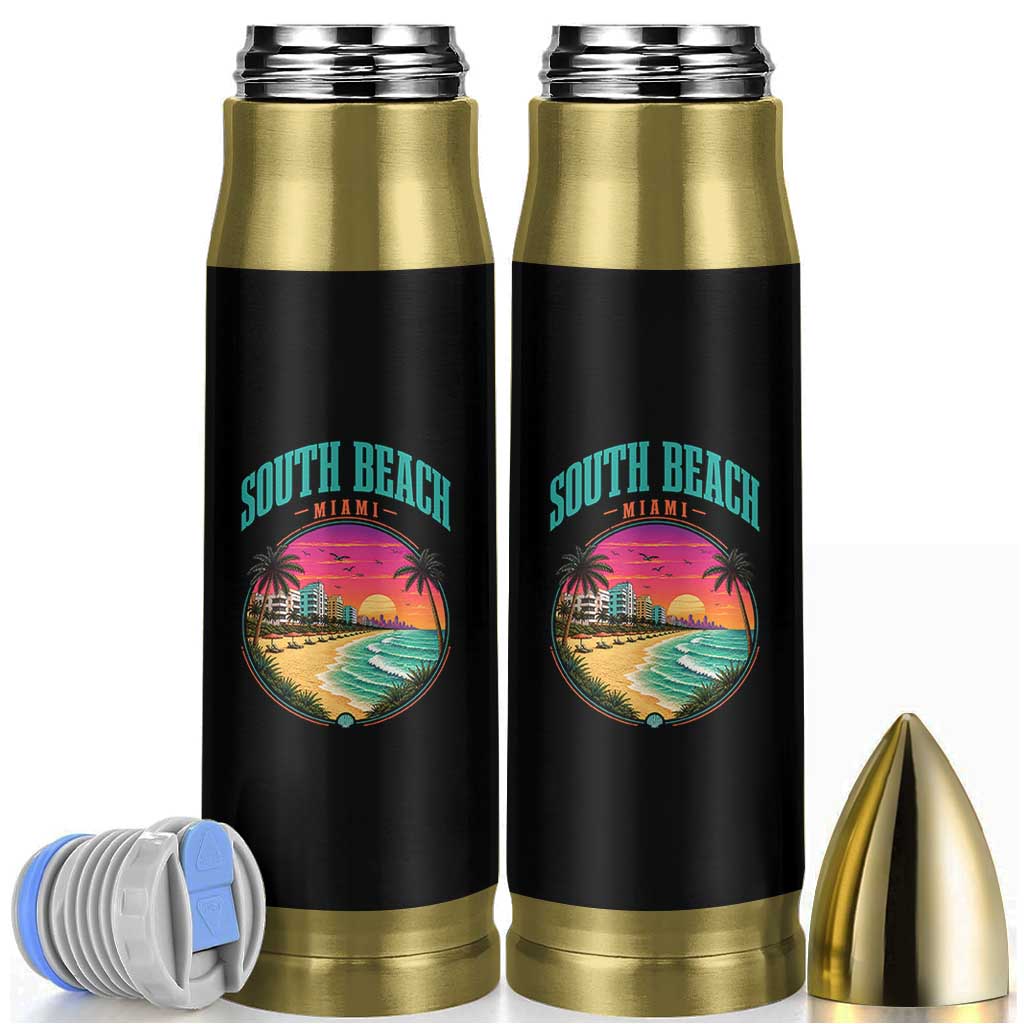 South Beach Miami Bullet Tumbler Retro Florida USA Souvenir Gift