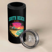 South Beach Miami 4 in 1 Can Cooler Tumbler Retro Florida USA Souvenir Gift
