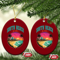South Beach Miami Ceramic Ornament Retro Florida USA Souvenir Gift