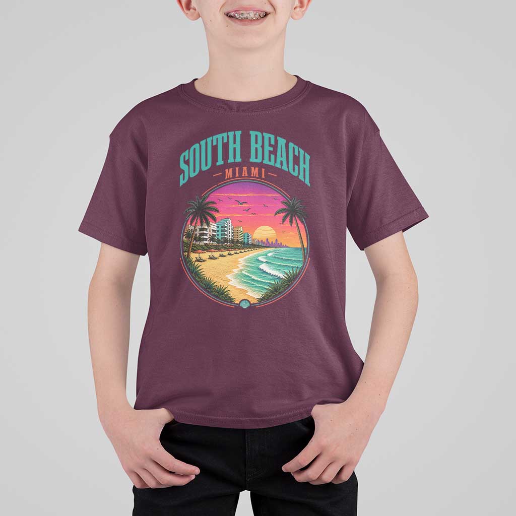 South Beach Miami T Shirt For Kid Retro Florida USA Souvenir Gift